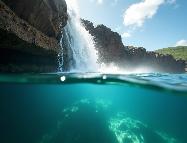 L’incroyable cascade sous-marine de l’île Maurice : une illusion naturelle fascinante vue du ciel