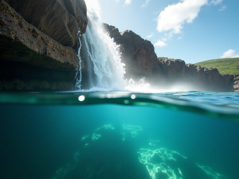 L’incroyable cascade sous-marine de l’île Maurice : une illusion naturelle fascinante vue du ciel